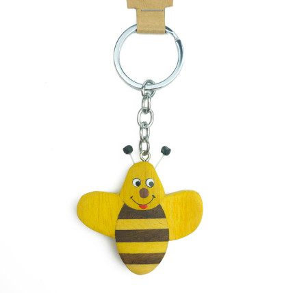 Přívěsek na klíče dřevěná včela